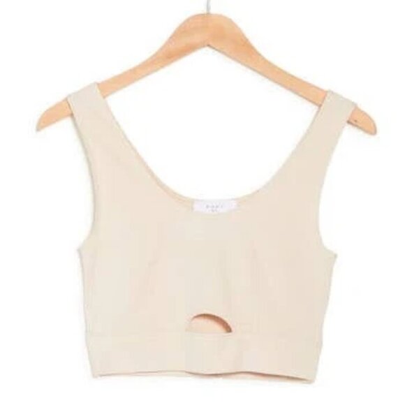 NWT Elodie Beige Cut Out Crop Top- Small - Picture 1 of 3
